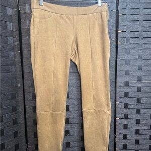 Lila Rose Beige Suede-Look Pants